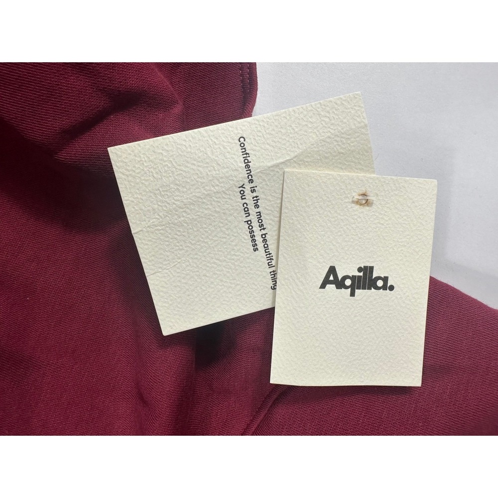 Aqilla Flex Hoodie Wine Cold Shoulder Open Back Sweatshirt XS/S New MSRP $128 - Picture 6 of 8